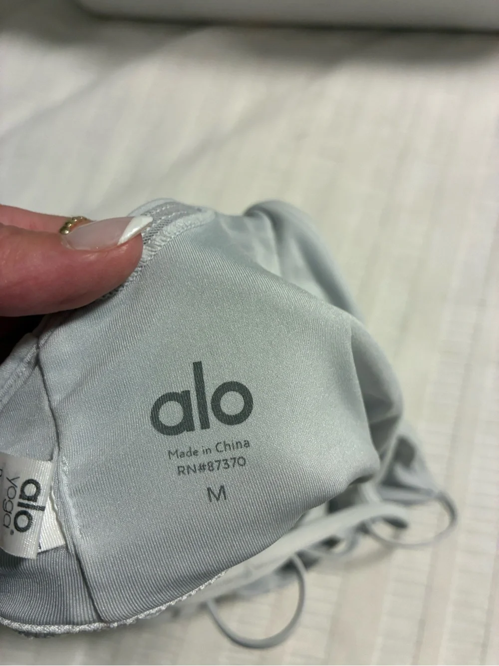 ALO Yoga Light Gray Sports Bra - Picture 3 of 3
